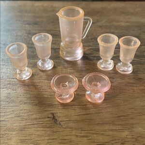 🧡Minitiure plastic Doll Pitcher & Glass Set